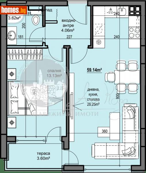 Двустаен, 69m² - Жк. Христо Смирненски, Пловдив - Апартамент за продажба - Арт Каза - 112940436