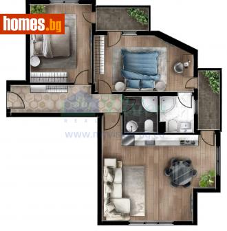 Тристаен, 112m² - Апартамент за продажба - 112952381