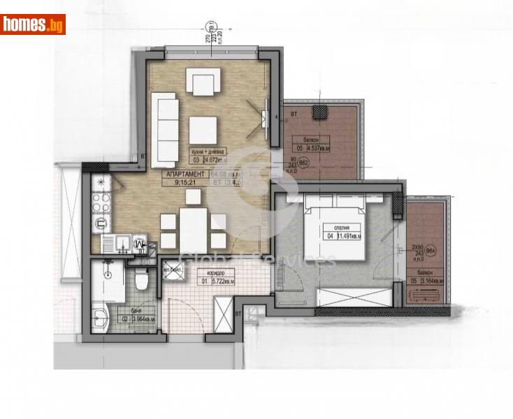 Двустаен, 77m² - Жк. Дружба 2, София - Апартамент за продажба - Глобъл Сървисиз ООД - 112970338