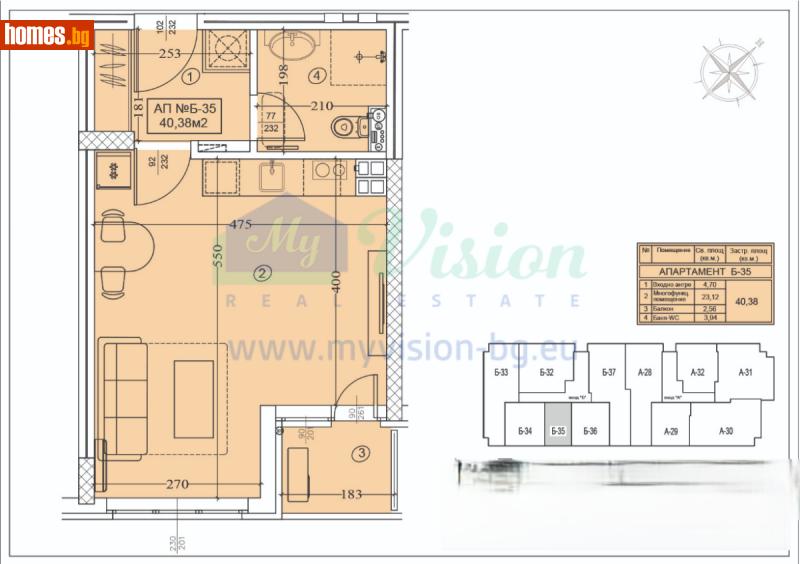 Едностаен, 50m² - Жк. Полигона, София - Апартамент за продажба - Myvision Real Estate - 112990977