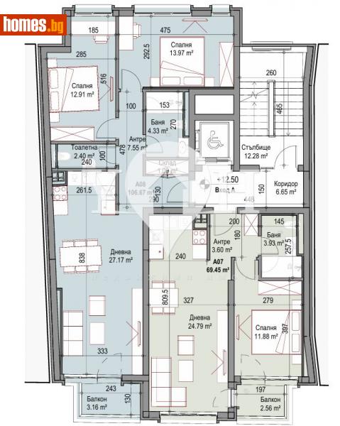 Тристаен, 106m² - Жк. Сухата Река, София - Апартамент за продажба - YOHOME - 113007088