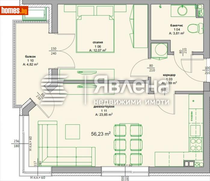 Двустаен, 64m² - Гр.Поморие, Бургас - Апартамент за продажба - ЯВЛЕНА - 113014055