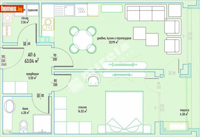 Двустаен, 75m² - Кв. Малинова Долина, София - Апартамент за продажба - МИРЕЛА - 113040999