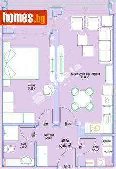 Двустаен, 76m² - Апартамент за продажба - 113041006