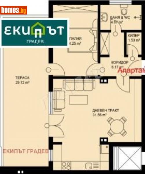 Тристаен, 111m² - Кв. Бриз, Варна - Апартамент за продажба - ГРАДЕВ ООД - 113069477