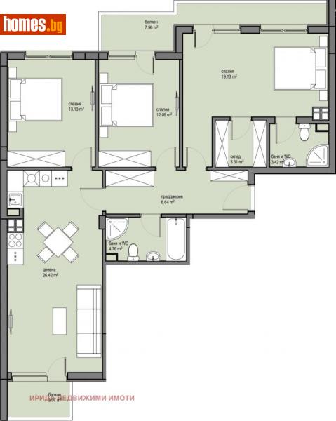 Многостаен, 135m² - Жк. Красна Поляна, София - Апартамент за продажба - Ирида - 113074203