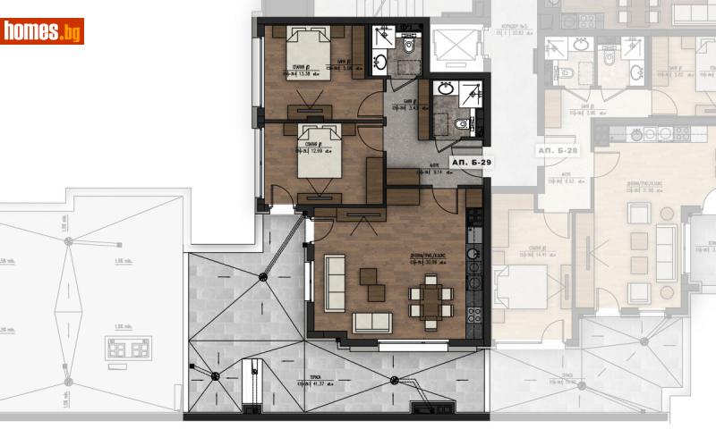 Тристаен, 102m² - Жк. Младост 1, София - Апартамент за продажба - Ирида - 113079822