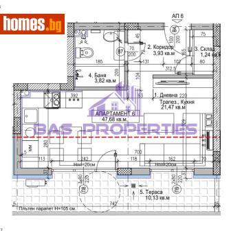 Едностаен, 55m² - Апартамент за продажба - 113089746