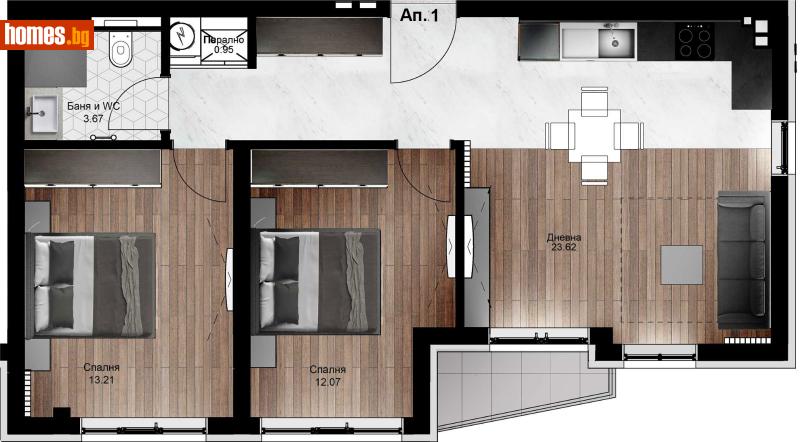 Тристаен, 92m² -  Център, Плевен - Апартамент за продажба - Домстрой ЕООД - 113106087