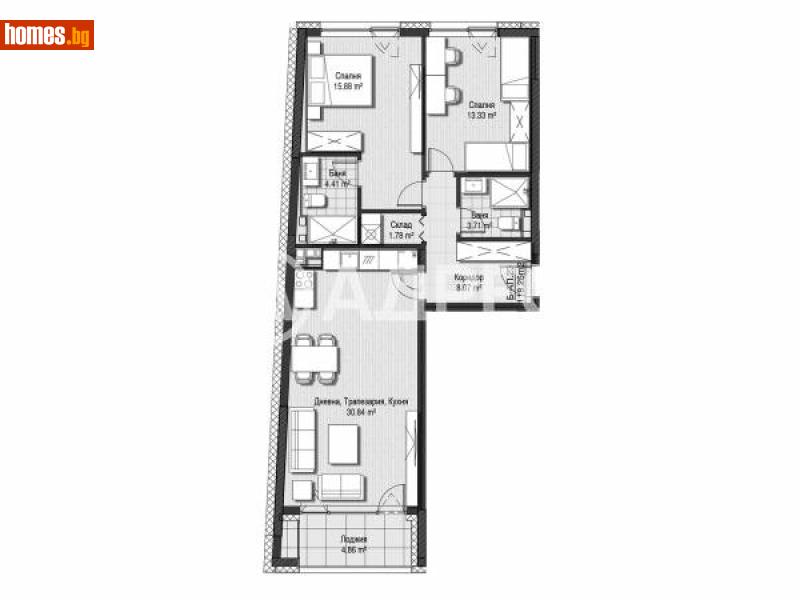 Тристаен, 118m² - Кв. Хладилника, София - Апартамент за продажба - АДРЕС НЕДВИЖИМИ ИМОТИ - 113117539