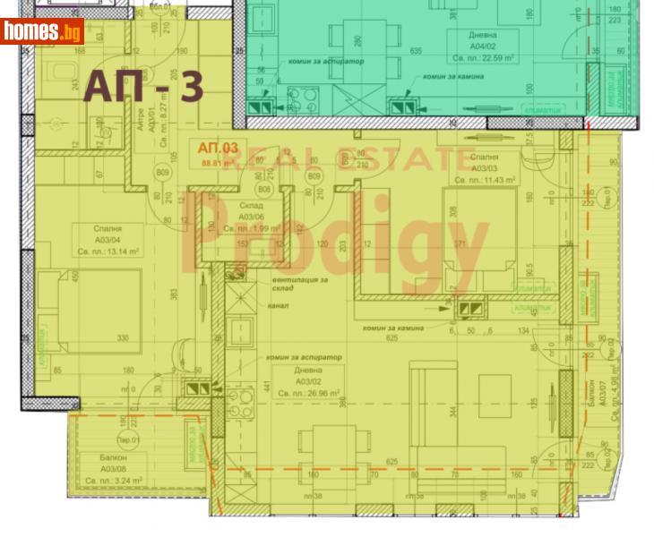 Тристаен, 108m² - Жк. Овча Купел, София - Апартамент за продажба - Продиджи - 113124582