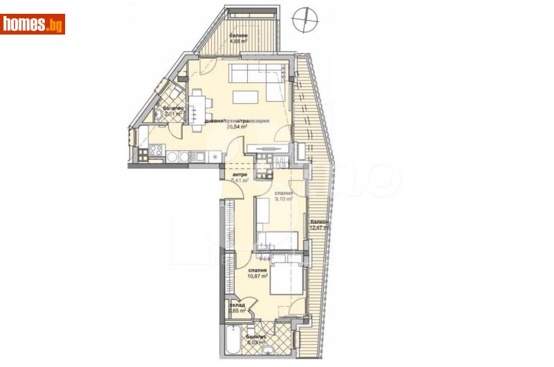 Тристаен, 117m² - Жк. Люлин 6, София - Апартамент за продажба - 3mo офис Амалтея - 113137853
