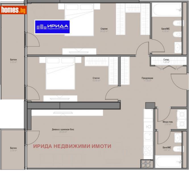 Тристаен, 144m² -  Оборище, София - Апартамент за продажба - Ирида - 113155282