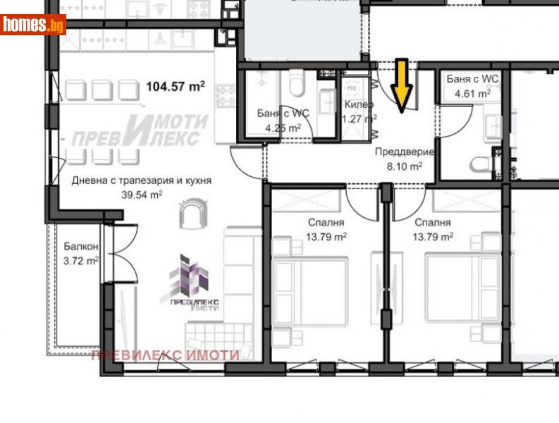 Тристаен, 128m² - Жк. Христо Смирненски, Пловдив - Апартамент за продажба - Превилекс имоти ЕООД - 113202616