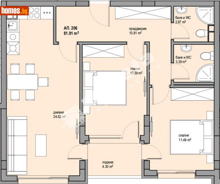 Тристаен, 98m² - София, София - град - Апартамент за продажба - МИРЕЛА - 113244655