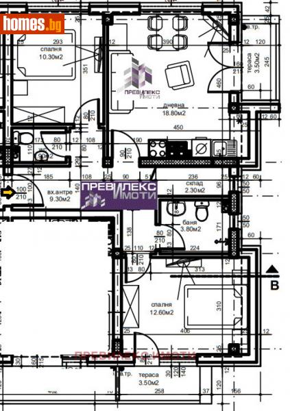 Тристаен, 91m² - Жк. Христо Смирненски, Пловдив - Апартамент за продажба - Превилекс имоти ЕООД - 113248322