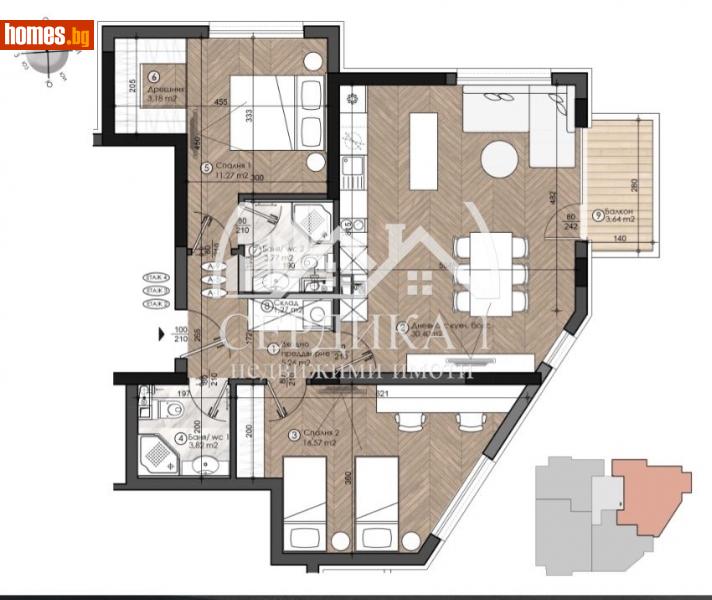 Тристаен, 107m² - Кв. Малинова Долина, София - Апартамент за продажба - СЕРДИКА 1 НЕДВИЖИМИ ИМОТИ ЕООД - 113254661
