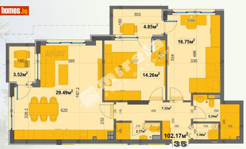Тристаен, 102m² - Жк. Овча Купел, София - Апартамент за продажба - МИРЕЛА - 113289315