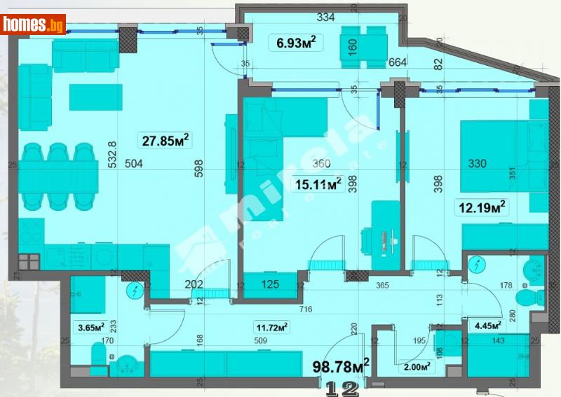 Тристаен, 112m² - Жк. Овча Купел, София - Апартамент за продажба - МИРЕЛА - 113289356