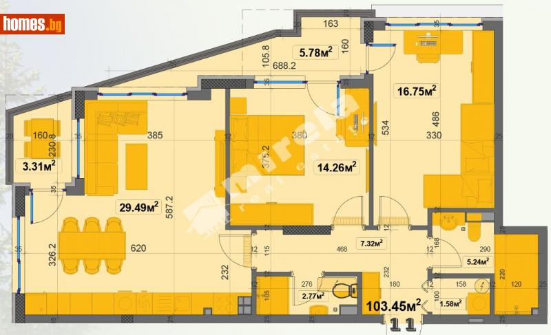 Тристаен, 117m² - Жк. Овча Купел, София - Апартамент за продажба - МИРЕЛА - 113289364