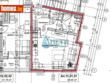 Едностаен, 46m² - Апартамент за продажба - 113294488