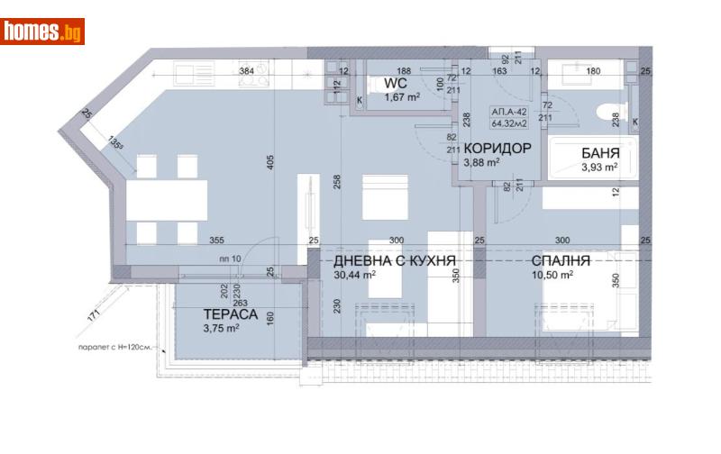 Двустаен, 77m² - Жк. Овча Купел 2, София - Апартамент за продажба - К - КОНСУЛТ  - 113301281