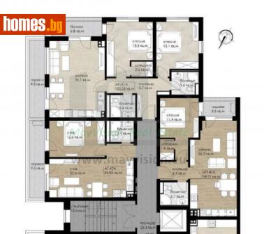 Тристаен, 122m² - Апартамент за продажба - 113306460