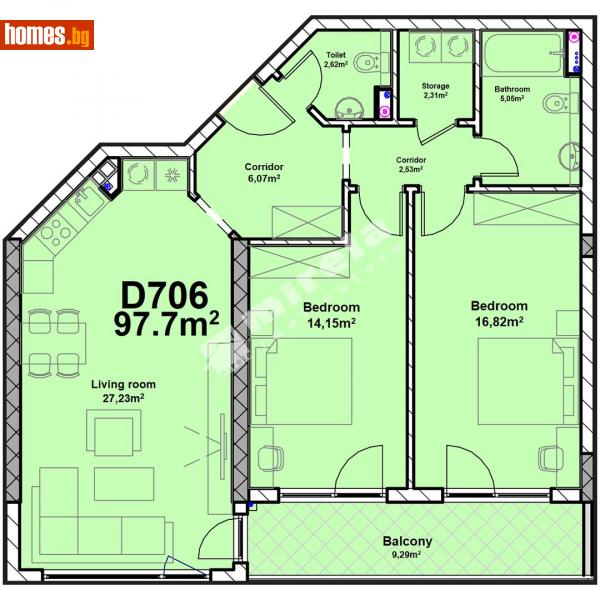 Тристаен, 116m² - Жк. Полигона, София - Апартамент за продажба - МИРЕЛА - 113310795