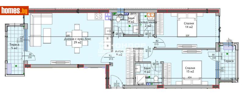 Тристаен, 121m² - Жк. Тракия, Пловдив - Апартамент за продажба - КОНДОР НЕДВИЖИМИ ИМОТИ - 113311410