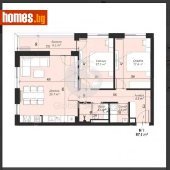 Тристаен, 102m² - Апартамент за продажба - 113323990