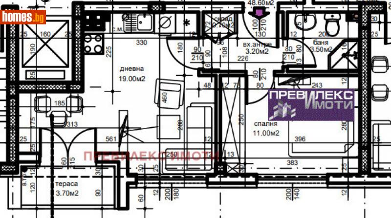 Двустаен, 58m² - Жк. Христо Смирненски, Пловдив - Апартамент за продажба - Превилекс имоти ЕООД - 113329080
