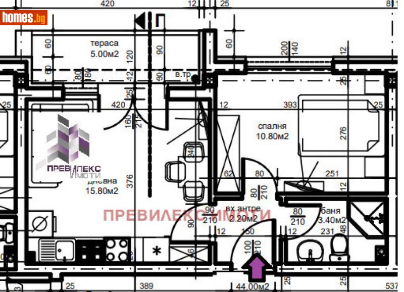 Двустаен, 53m² - Жк. Христо Смирненски, Пловдив - Апартамент за продажба - Превилекс имоти ЕООД - 113329081