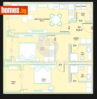 Тристаен, 106m² - Апартамент за продажба - 113356406