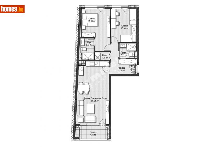 Тристаен, 118m² - Кв. Кръстова Вада, София - Апартамент за продажба - МИРЕЛА - 113358511