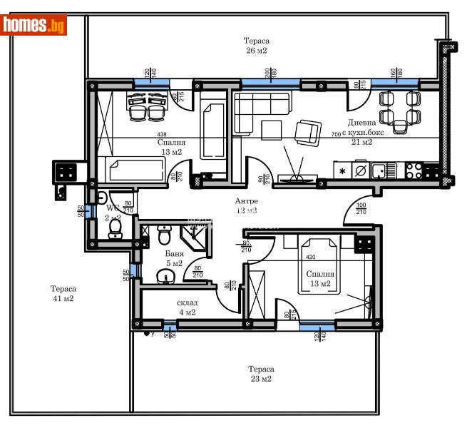 Тристаен, 199m² - Жк. Христо Смирненски, Пловдив - Апартамент за продажба - КОНДОР НЕДВИЖИМИ ИМОТИ - 113359802