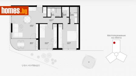 Тристаен, 111m² - Апартамент за продажба - 113374580