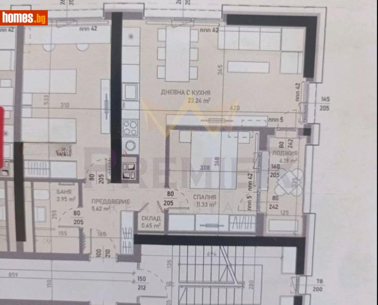 Тристаен, 95m² - Жк. Банишора, София - Апартамент за продажба - ИМОТИ ПРЕМИЕР - 113378144