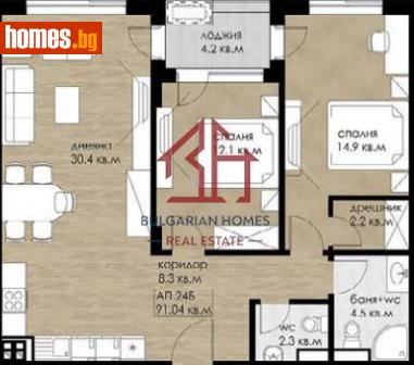 Тристаен, 107m² - Апартамент за продажба - 113387113