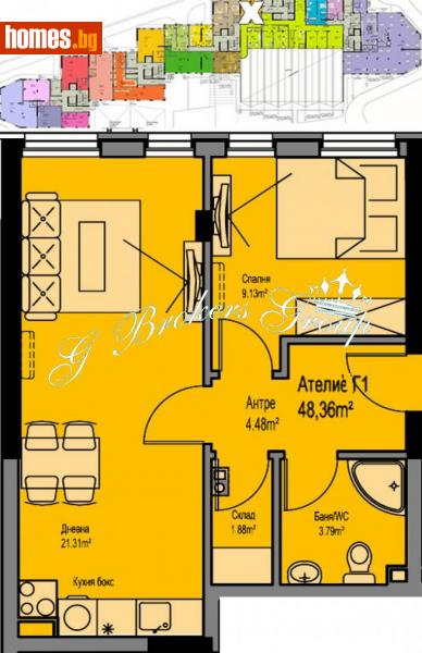 Двустаен, 57m² - Жк. Меден Рудник, Бургас - Апартамент за продажба - Джи Брокерс Груп ООД - 113402932