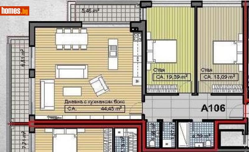 Тристаен, 154m² - Кв. Княжево, София - Апартамент за продажба - Продиджи - 113409834