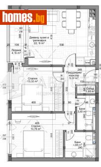 Тристаен, 93m² - Апартамент за продажба - 113422286