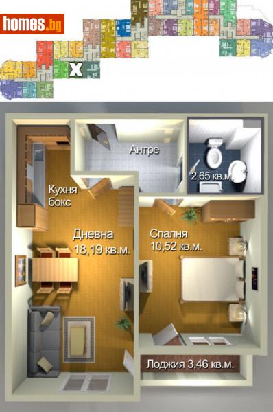 Двустаен, 57m² - Жк. Меден Рудник, Бургас - Апартамент за продажба - Джи Брокерс Груп ООД - 113426278