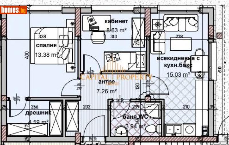 Тристаен, 76m² - Кв. Владиславово, Варна - Апартамент за продажба - Капитал Пропърти Груп - 113444638