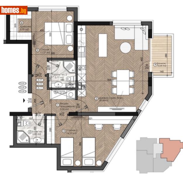 Тристаен, 107m² - Кв. Малинова Долина, София - Апартамент за продажба - Calista Estate - 113450554