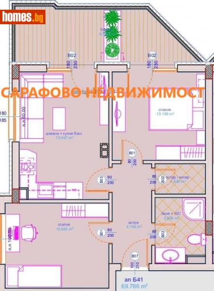 Тристаен, 78m² -  Сарафово, Бургас - Апартамент за продажба - Сарафово Недвижимост - 113511293