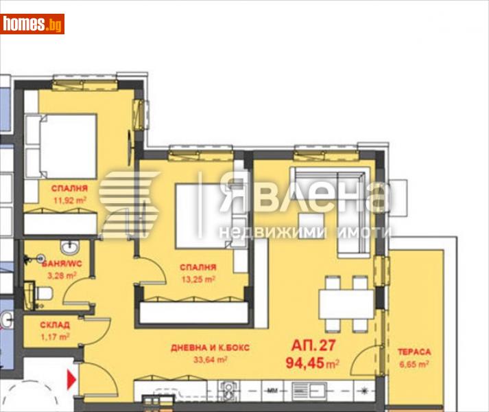 Тристаен, 94m² - Жк. Меден Рудник, Бургас - Апартамент за продажба - ЯВЛЕНА - 113525927