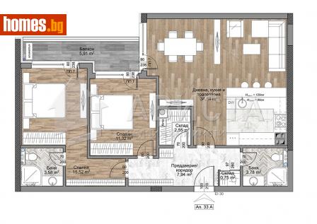 Тристаен, 102m² - Апартамент за продажба - 113528247