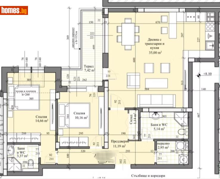 Тристаен, 100m² - Жк. Христо Смирненски, Пловдив - Апартамент за продажба - МАГИЛЕНА - 113574700