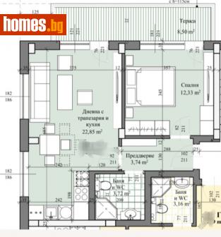 Двустаен, 77m² - Апартамент за продажба - 113576338