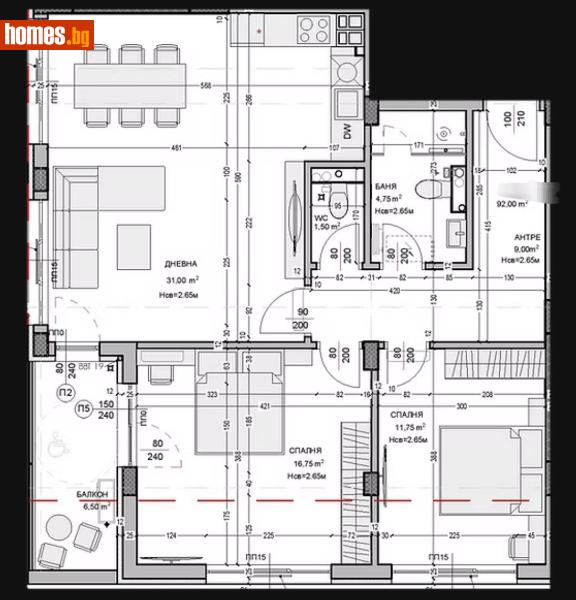 Тристаен, 107m² - Жк Южен, Пловдив - Апартамент за продажба - МАГИЛЕНА - 113616568